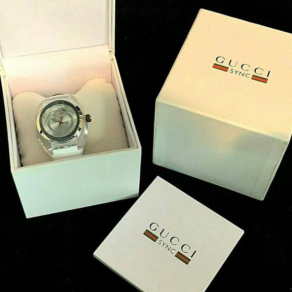 GUCCI Men's Watch SYNC YA137102 White Rubber Band - Picture 3 of 12